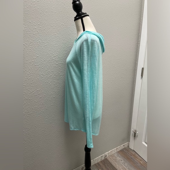 ❤️‍🔥3/$27❤️‍🔥SO - Juniors Athletic Hooded Top - Size Large - Aqua - EUC - Picture 2 of 8